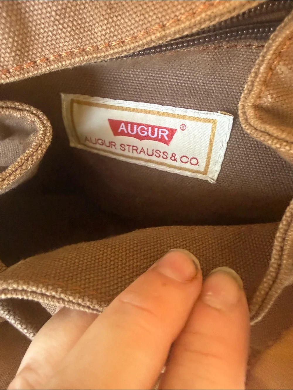 Augur Canvas Drawstring Backpack in Brown